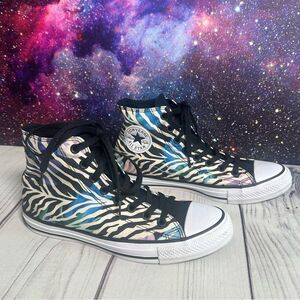 Converse Chuck Taylor All Star High Top Multicolor Floral Zebra Print Women Sz 9